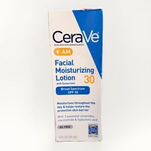 CeraVe AM Facial Moisturizer Oil-Free with SPF 30 Broad Spectrum Protection 3 Oz